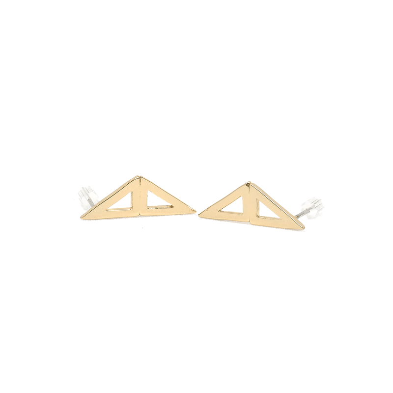 Double Triangle Cutout Stud Earrings - Modern Jewelry - MOORTOWN.