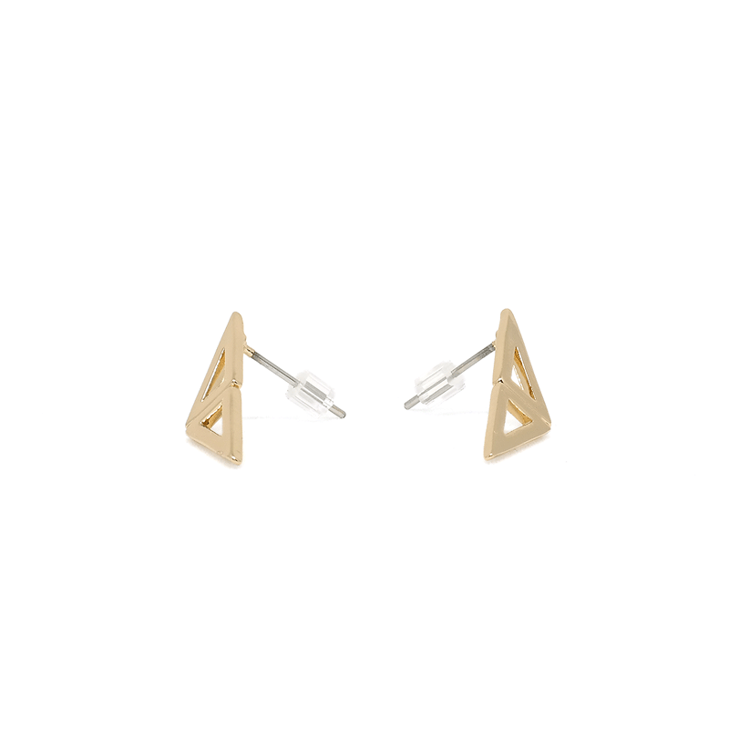 Double Triangle Cutout Stud Earrings - Modern Jewelry - MOORTOWN.
