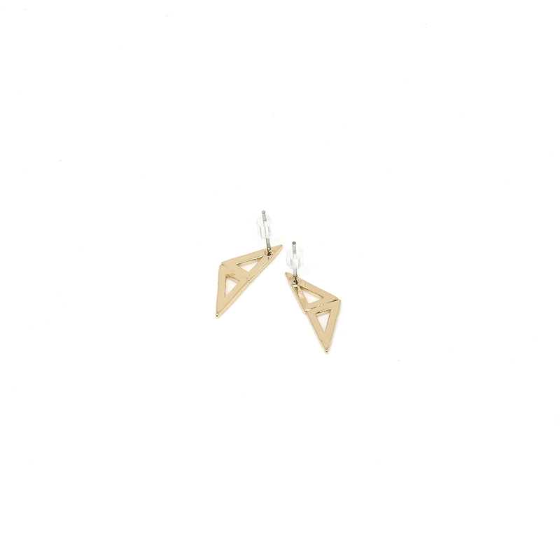 Double Triangle Cutout Stud Earrings - Modern Jewelry - MOORTOWN.