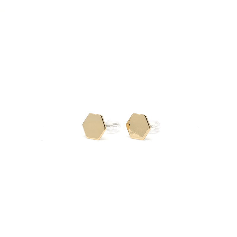 Flat Hexagon Stud Earrings - Modern Jewelry - MOORTOWN.