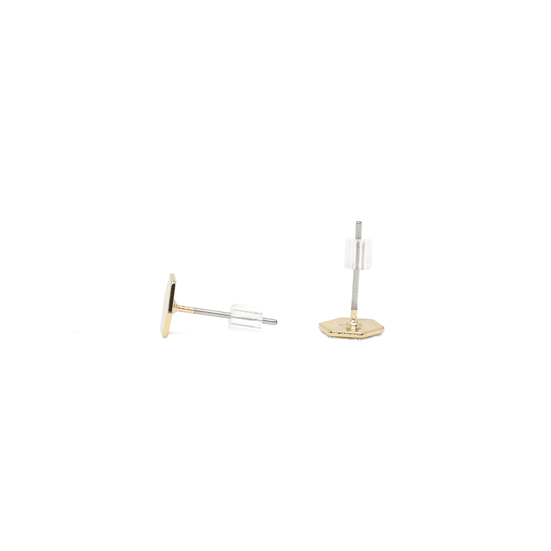 Flat Hexagon Stud Earrings - Modern Jewelry - MOORTOWN.