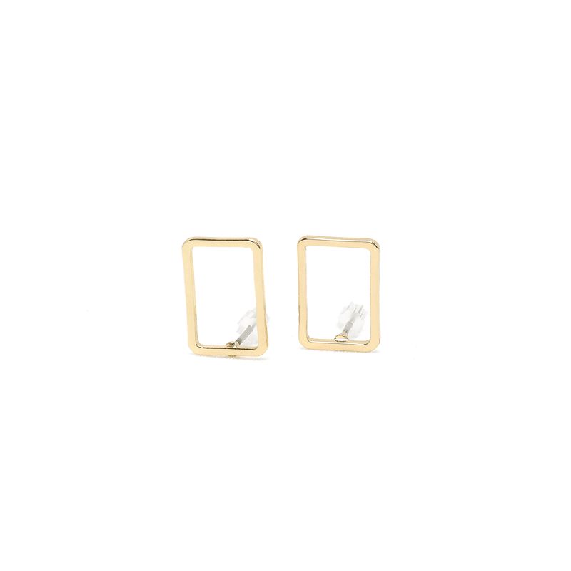 Rectangle Outline Stud Earrings - Modern Jewelry - MOORTOWN.