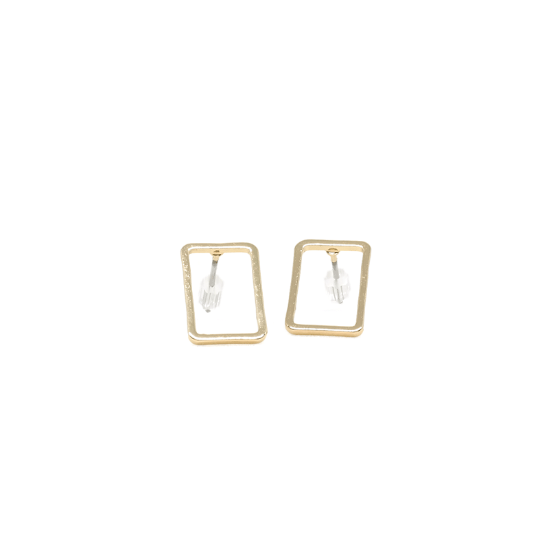 Rectangle Outline Stud Earrings - Modern Jewelry - MOORTOWN.