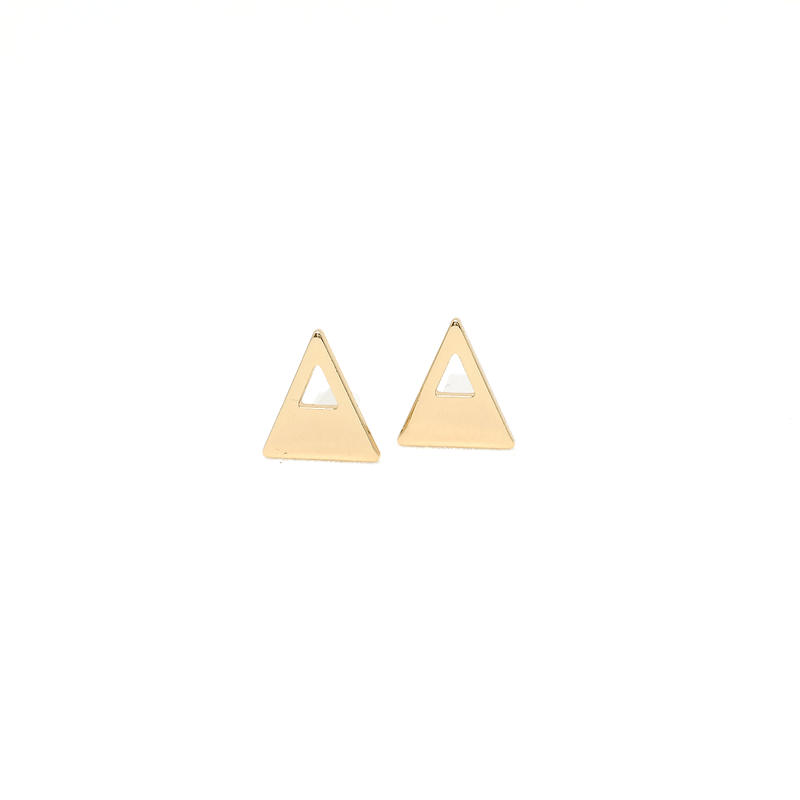Triangle Cutout Studs - Modern Jewelry - MOORTOWN.