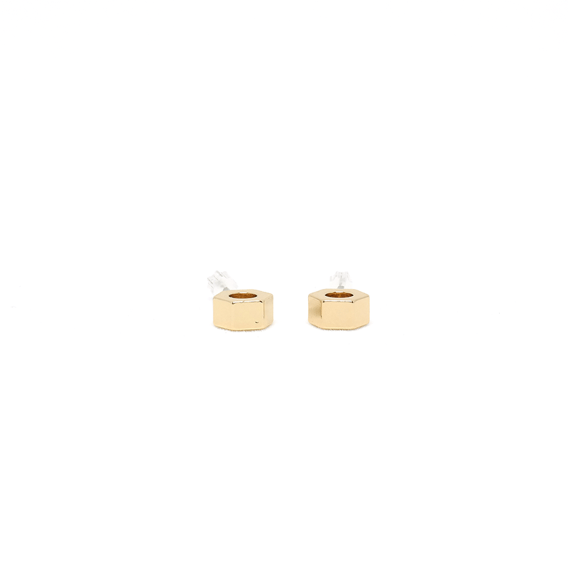 Horizontal Hex Nut Stud Earrings - Modern Jewelry - MOORTOWN.