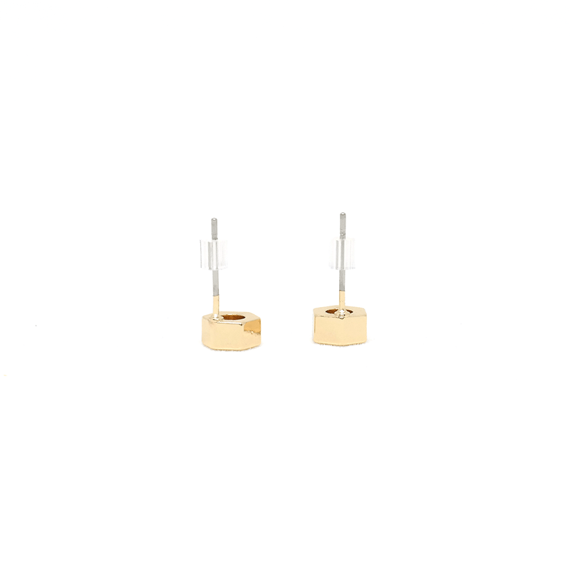 Vertical Hex Nut Stud Earrings - Modern Jewelry - MOORTOWN.